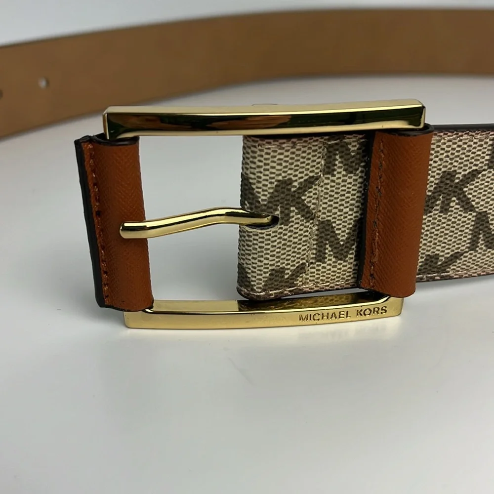 Michael Kors Synthetic Leather Logo Belt Sz S